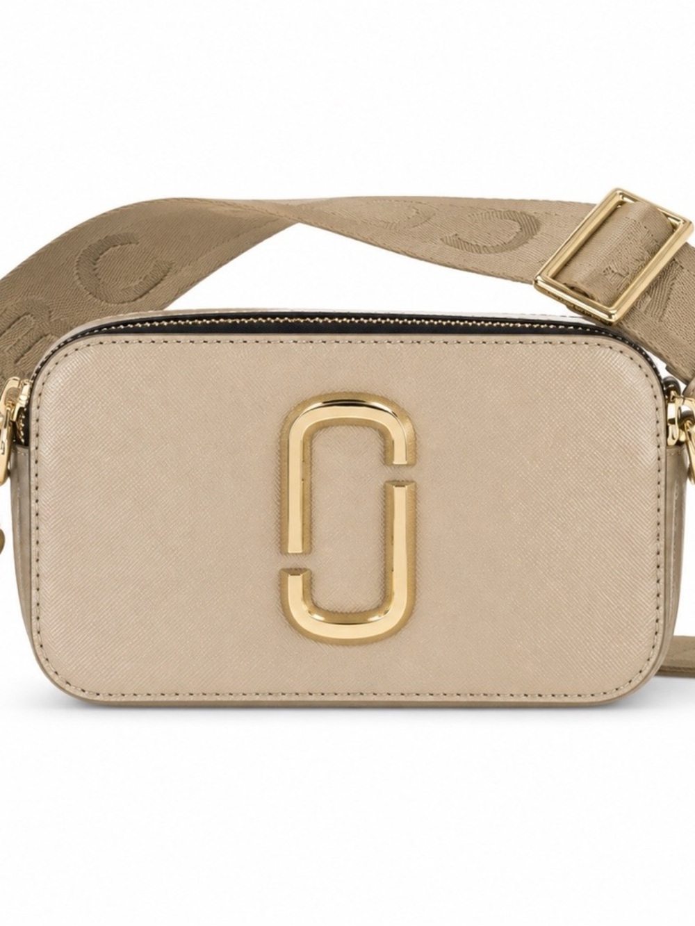 NWOT Marc Jacobs Beige Snapshot Crossbody with Gold Hardware